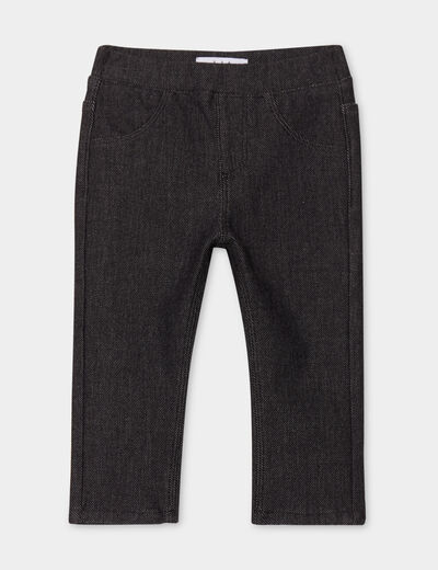 Tregging en jean taille élastiquée noir bébé fille