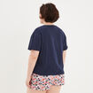 Ensemble pyjama short 2 pièces Modavista ecru femme grande taille