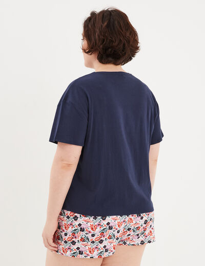 Ensemble pyjama short 2 pièces Modavista ecru femme grande taille