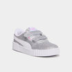 Baskets &agrave; scratchs et paillettes Puma gris argent fille