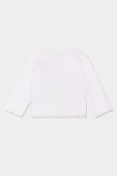 Gilet boutonné manches longues blanc bébé garçon