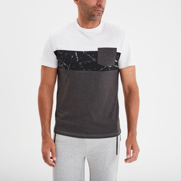 T-shirt manches courtes 1 poche Liberto gris foncé homme