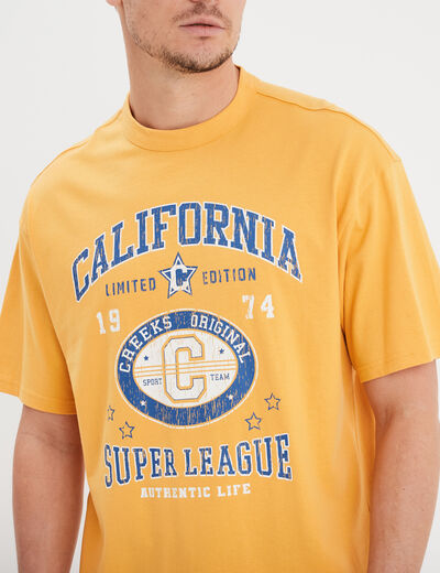 T-shirt oversize manches courtes Creeks jaune or homme