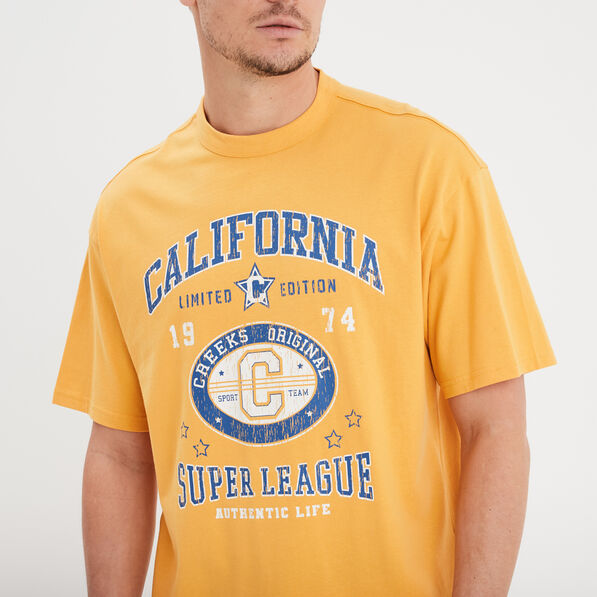t shirt oversize manches courtes creeks jaune or homme T-shirt oversize manches courtes Creeks jaune or homme