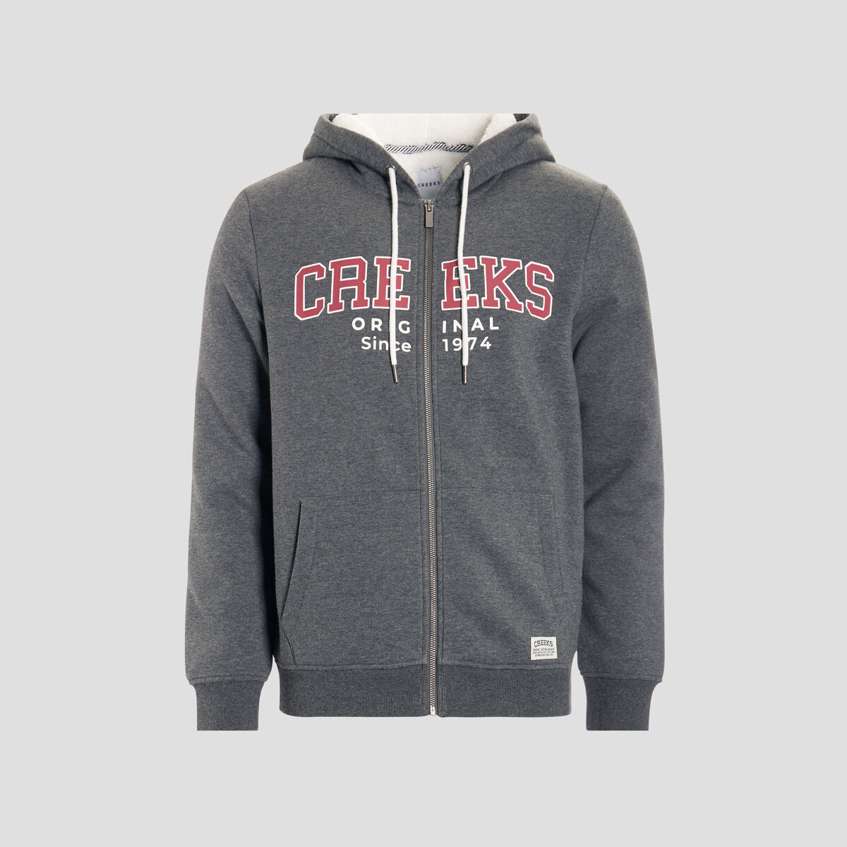 Sweat zippé à capuche Creeks gris foncé homme