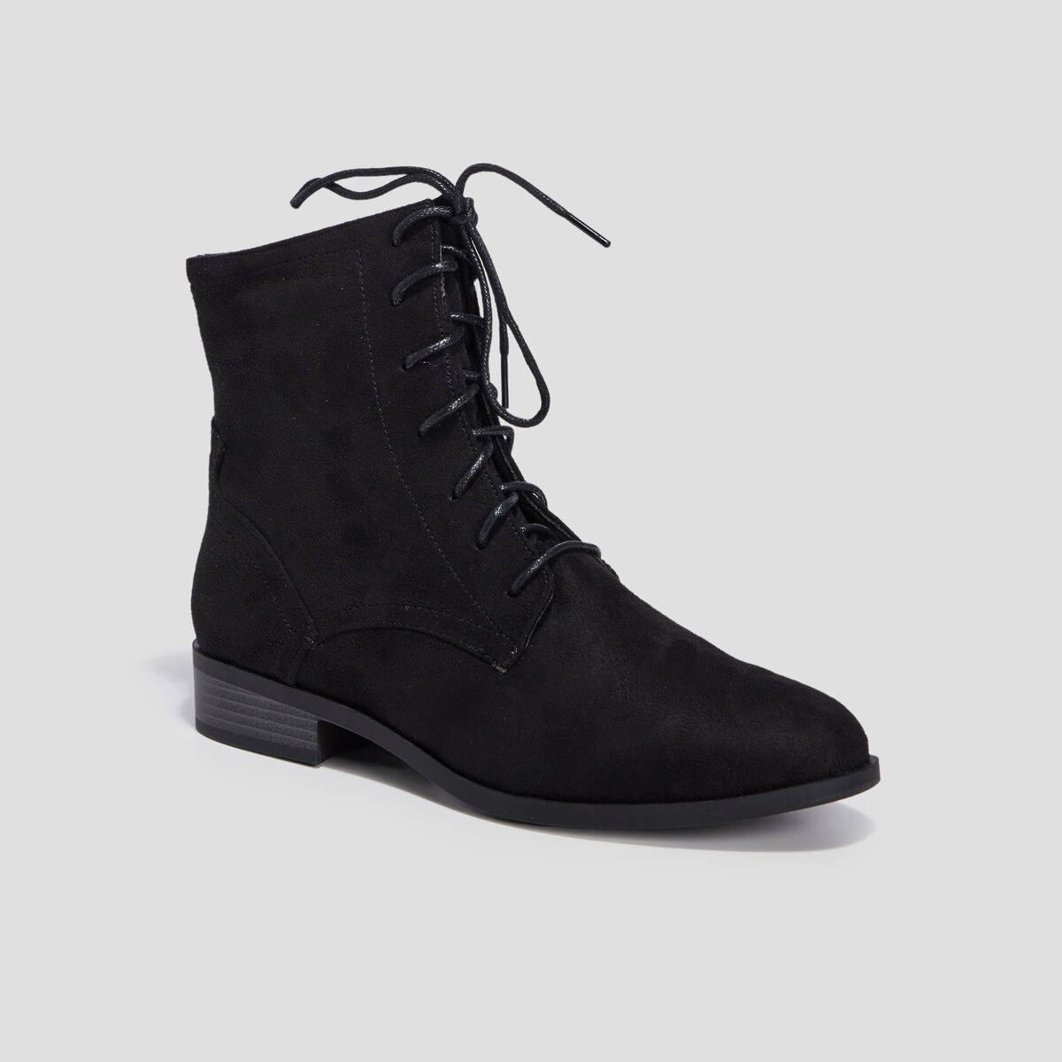 Bottines &agrave; lacets noir femme