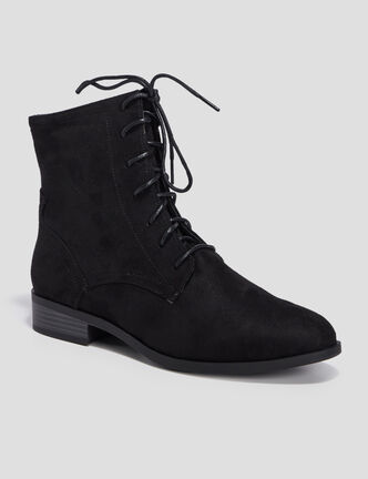 Bottines à lacets noir femme