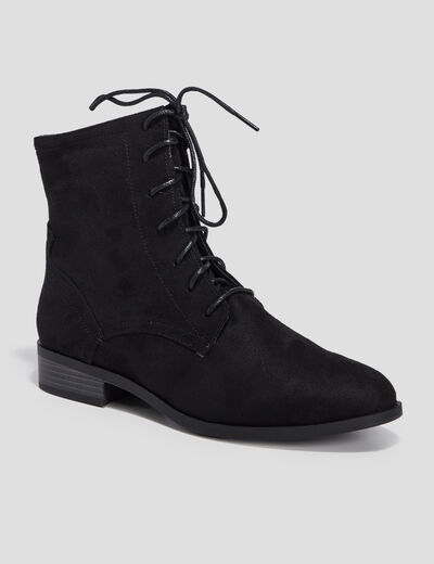 Bottines à lacets noir femme