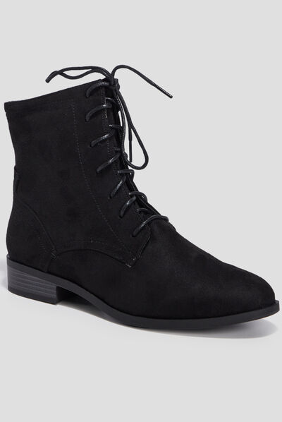 Bottines à lacets noir femme