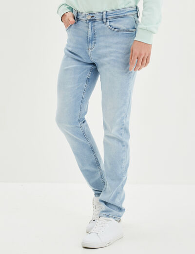 Jeans slim 5 poches denim bleach homme