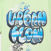T-shirt oversize manches courtes coton vert fluo gar&ccedil;on