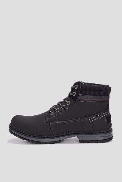 Bottines plates Trappeur noir homme