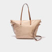 Sac shopper avec bandouli&egrave;re sable femme