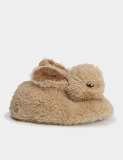 Mono chausson fausse fourrure marron b&eacute;b&eacute; gar&ccedil;on
