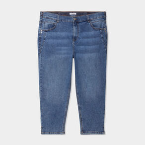 Jeans slim taille haute 7/8ème bleu clair femme grande taille