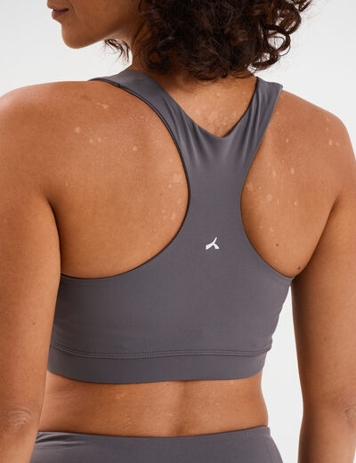 Brassi&egrave;re de sport dos nageur gris fonc&eacute; femme