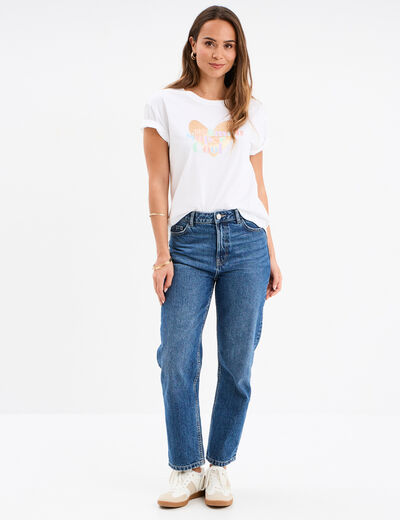 T-shirt Fête des mères oversize coton blanc femme