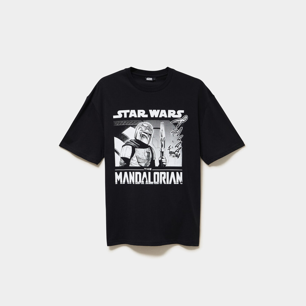 T-shirt coton Star Wars Mandalorian noir homme
