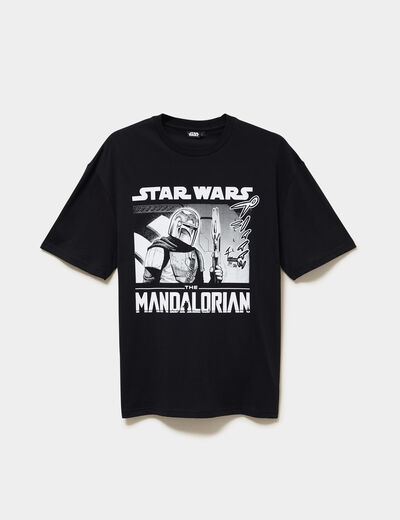 T-shirt coton Star Wars Mandalorian noir homme
