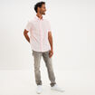 Chemise droite manches courtes rose clair homme