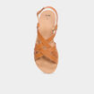 Sandales plates multibrides marron femme
