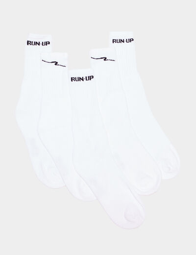 Lot 5 paires chaussettes sport Run-Up blanc homme