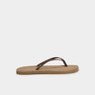 Tongs effet tress&eacute; marron femme