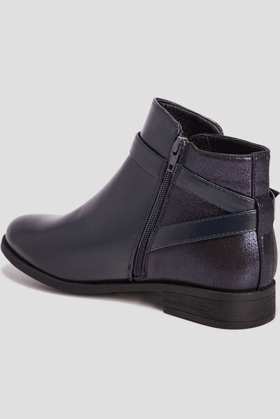 Bottines avec brides bleu femme