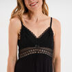 Nuisette courte avec dentelle noir femme