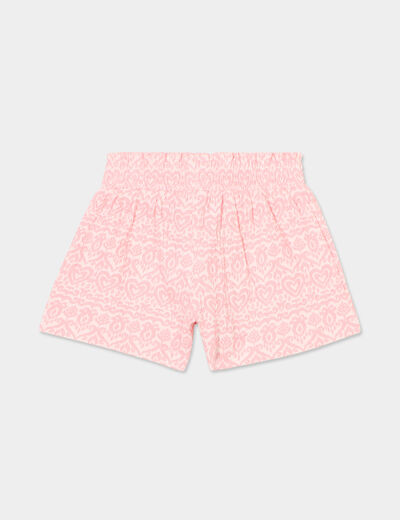Short fluide taille smockée rose bébé fille