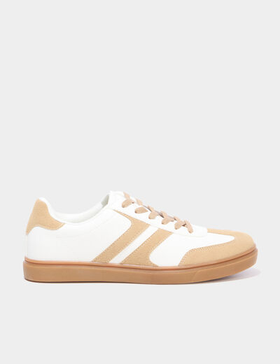 Tennis basses &agrave; lacets blanc homme