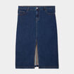 Jupe fendue en jean trap&egrave;ze denim stone femme grande taille