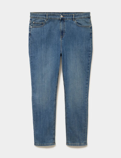 Jeans slim taille haute 5 poches denim dirty femme grande taille