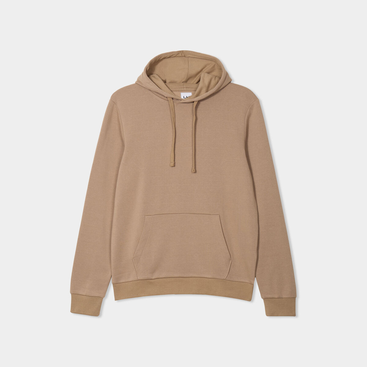 Sweat molleton &agrave; capuche hoodie taupe homme
