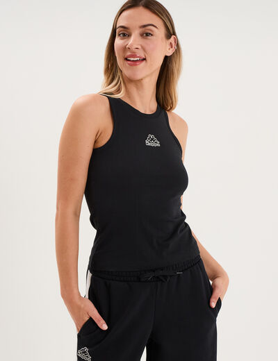 D&eacute;bardeur sans manches coton Kappa noir femme