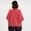 Gilet boutonn&eacute; manches courtes col rond rose cerise femme