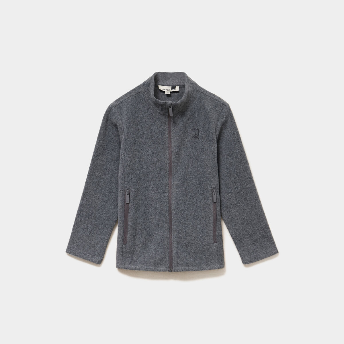 Gilet polaire zipp&eacute; manches longues gris argent mixte
