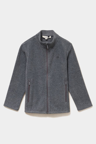 Gilet polaire zipp&eacute; manches longues gris argent mixte