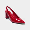 Escarpins &agrave; talons bouts pointus rouge femme