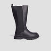 Bottes crantées cotés élastiqués noir fille