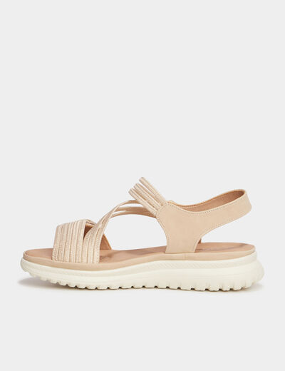 Sandales pied large Confortissimo sable femme