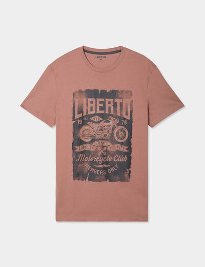 T-shirt manches courtes coton Liberto marron homme