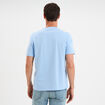 T-shirt droit en coton manches courtes bleu clair homme