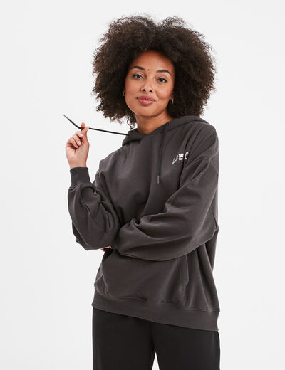 Sweat à capuche hoodie oversize Liberto noir femme