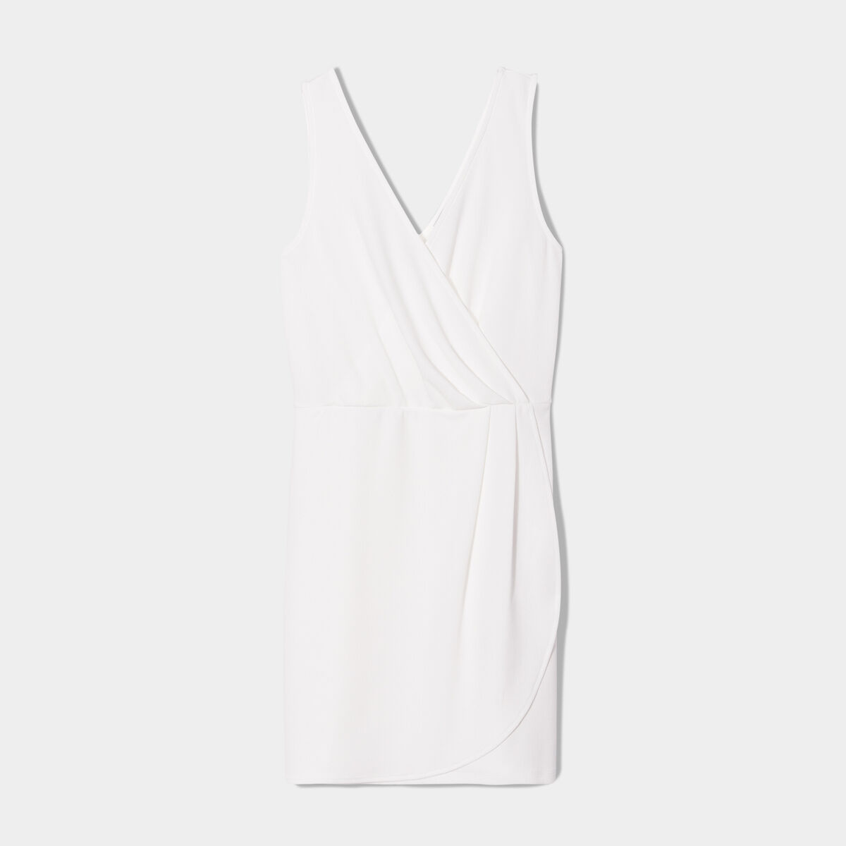 Robe portefeuille plis taille blanc femme