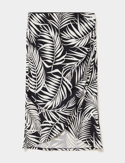 Jupe longue portefeuille noir femme