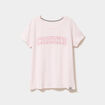 T-shirt col rond manches courtes rose clair femme