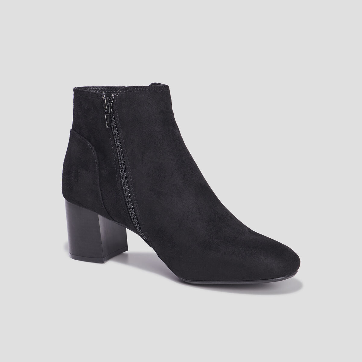 Bottines su&eacute;dines &agrave; talons noir femme