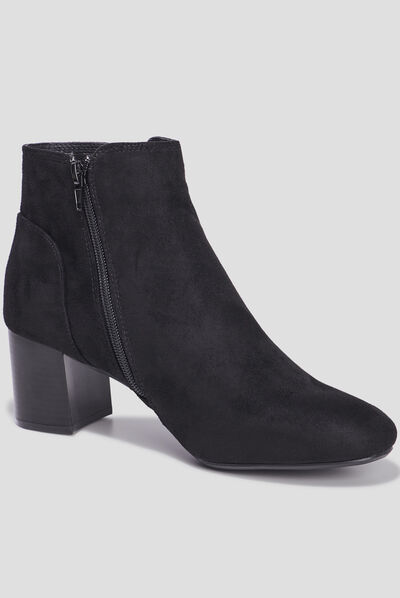 Bottines suédines à talons noir femme