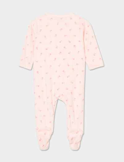 Dors-bien boutonné avec manches longues rose clair bébé fille